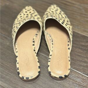 Madewell Tan and Black Animal Print Mules